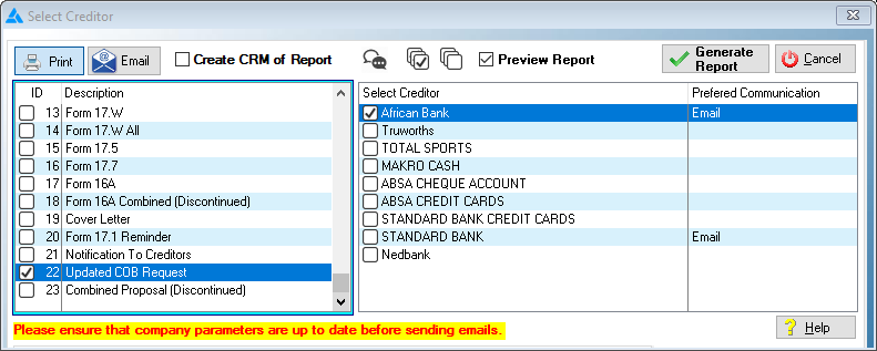 NotificationToTheCreditors